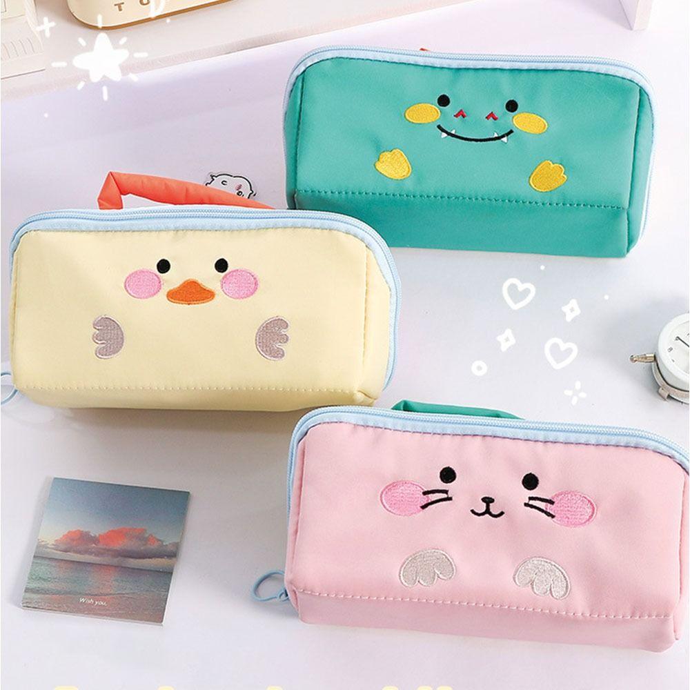Cartoon Animal Pencil Case Color Matching Stationery Storage Cases Gifts Student Stationery Bags