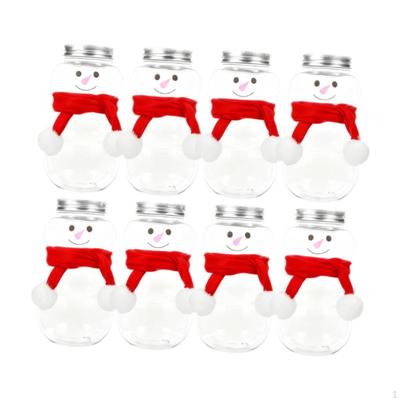 8 Pieces Christmas Juice Bottle Water Bottles Snowman Drinking Jug Milk for Drinks Tea
