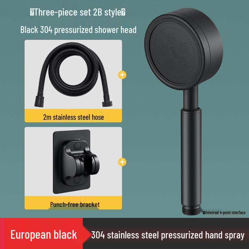 304 Stainless Steel Handheld Shower Head & Hose Set