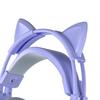 Cat Ear Headphones with Noise Reduction Detachable Ear Gaming Headset Microphone, Ears, All-Wrap Cups, Over-Ear (Purple)