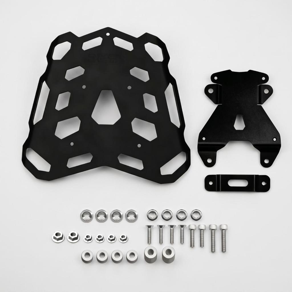 Rear Luggage Rack with Mounting Bracket Matte Black Cargo Carrier Plate