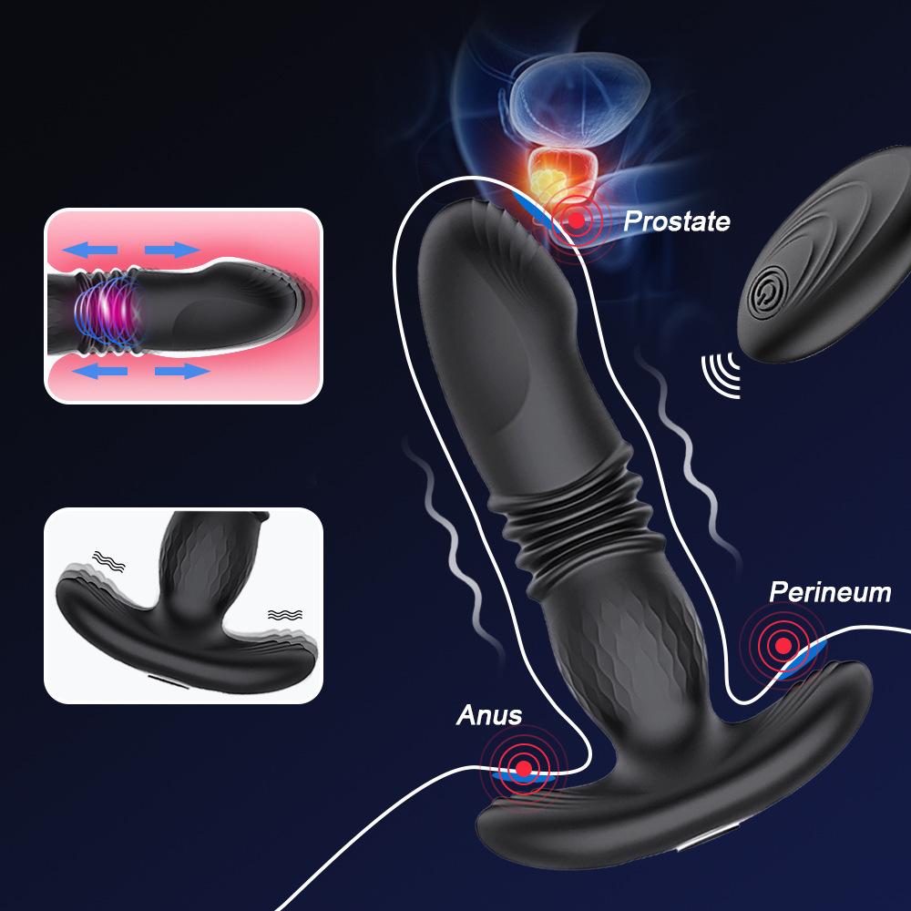 Anal Vibrator Plug Female Male Prostate Massage Wireless Thrusting Dildo Vibrator Anal Butt Plug Vibrator Dildo Sex Toy Women