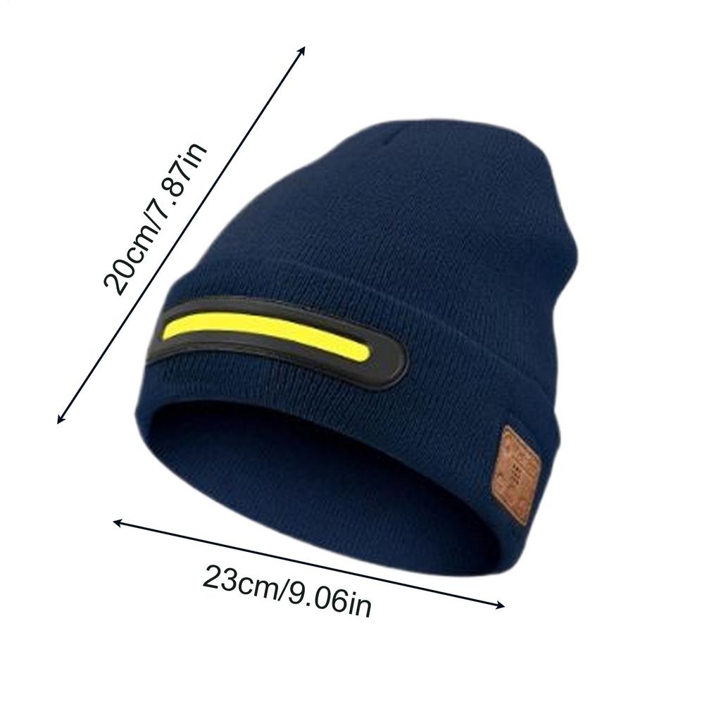

Wireless Beanie Hat 3 Light Settings Rechargeable Wireless Music Beanie With Light For Boyfriend Teens Men Women Girls Gym синій