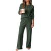 Women's 2 Piece Athleisure Set Long Sleeve Top Wide Leg Pants Loose Fit Casual Outfit