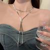 Minimalist style~ Super long pull necklace women's niche light luxury design advanced sense snake bone chain simple versatile neck chain