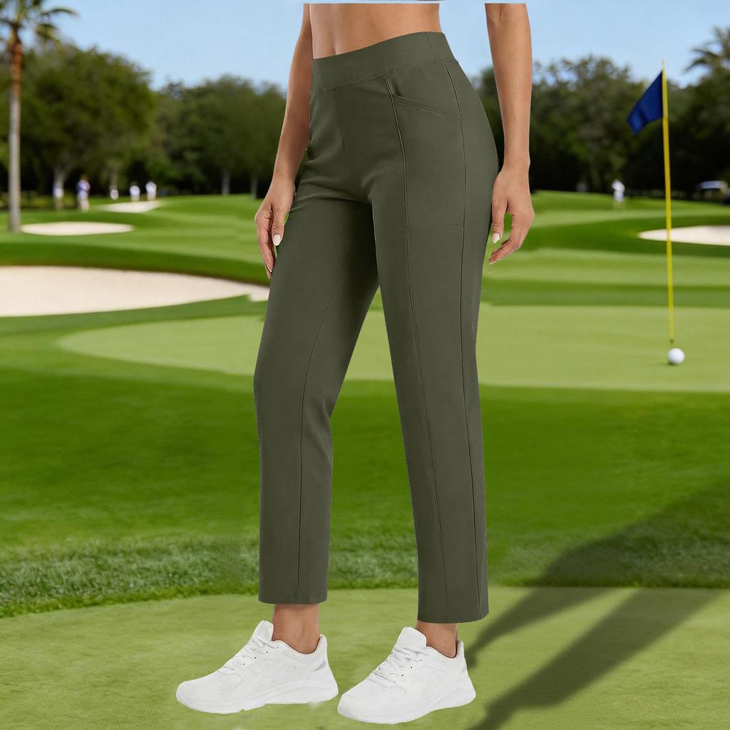 Women’s High Waist Stretch Straight Leg Pants for Office Casual Wear Yoga Travel with Comfortable Fit Design