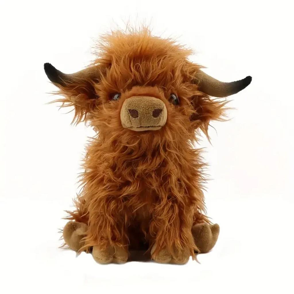 30cm Creme Schottische Hochlandkuh Plüschtier Weiches Kuscheltier Puppe Süßes Geschenk Für Kinder Jungen Und Mädchen