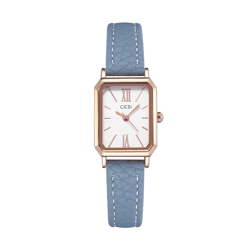 Gedi Minimalist Rectangular Women’s Watch – Retro Korean Style Quartz for Students