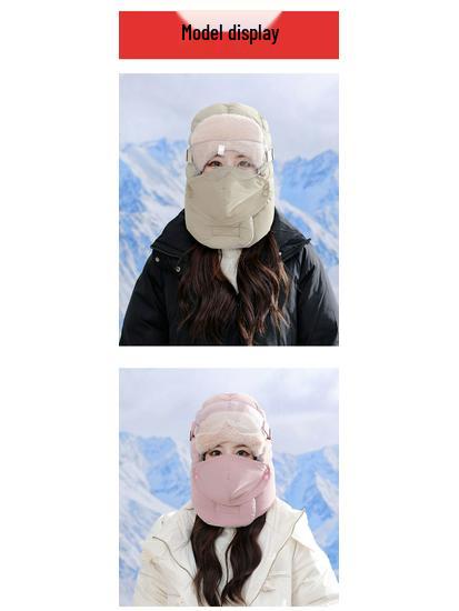 Men's & Women's Winter Cotton Pilot Hat with Ear Protection, Windproof Ski Hat for Outdoor Cycling