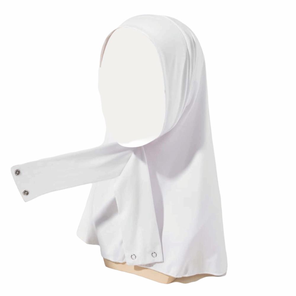 

Headband Polyester Material Muslim Hijab High Quality Convenient Design Turban Shawl Pin Free Solid Color Headscarf Women Wear білий
