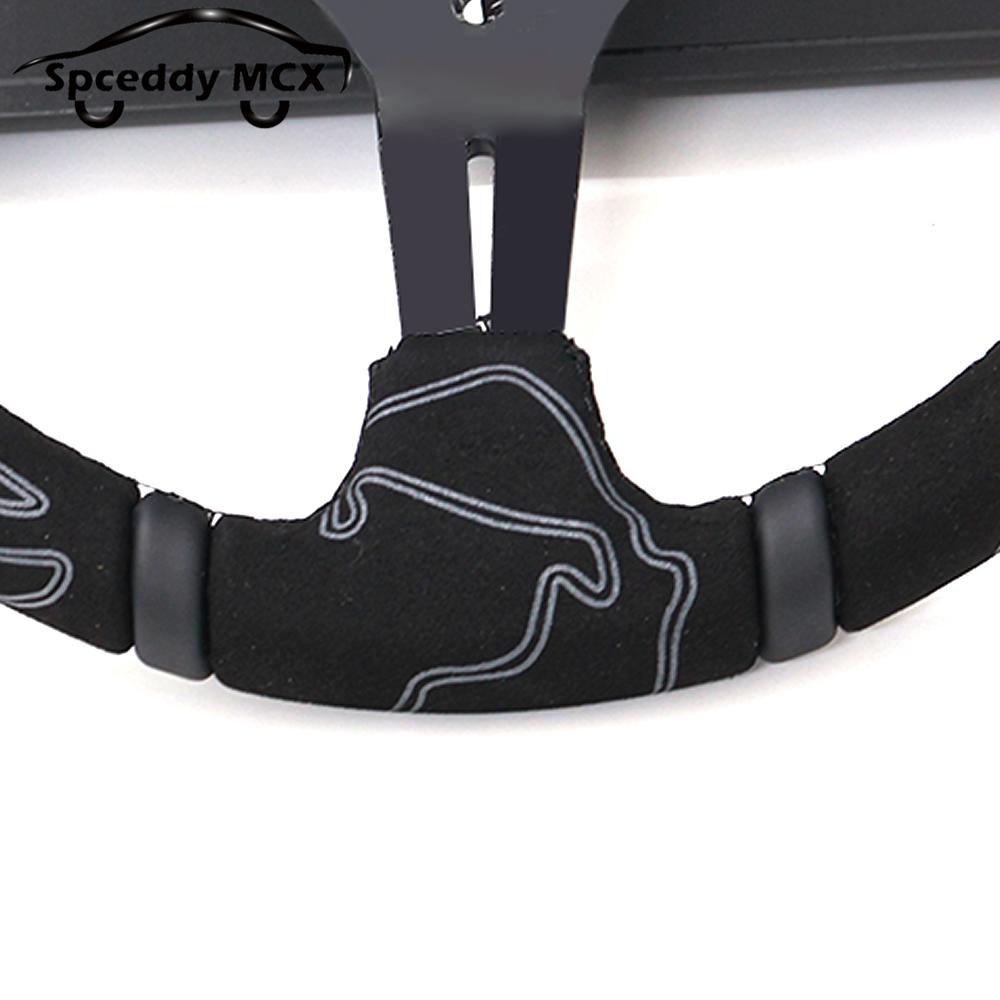 13.5inch Deep Dish Racing Steering Wheels Universal Black Edition Deep Corn 335mm Sports JDM Steering Wheel Suede Doodle