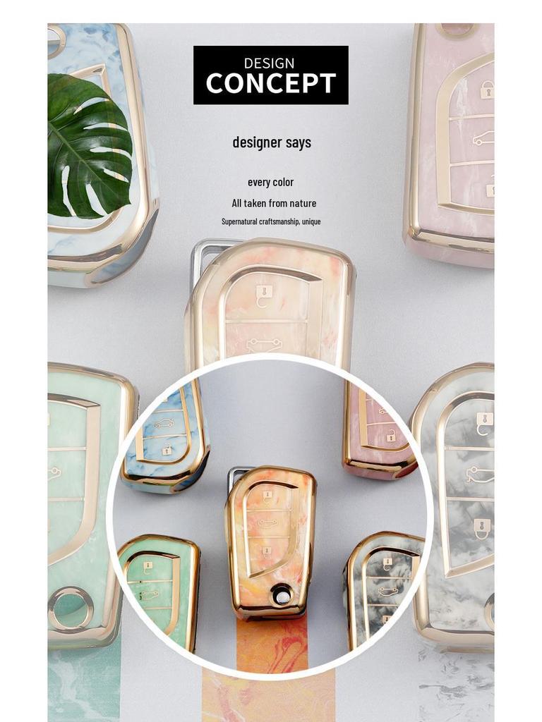 Toyota Schlüsselhülle für RAV4, Camry, Reiz, Levin, Corolla, Highlander - Faltbare Schnalle für Männer und Frauen