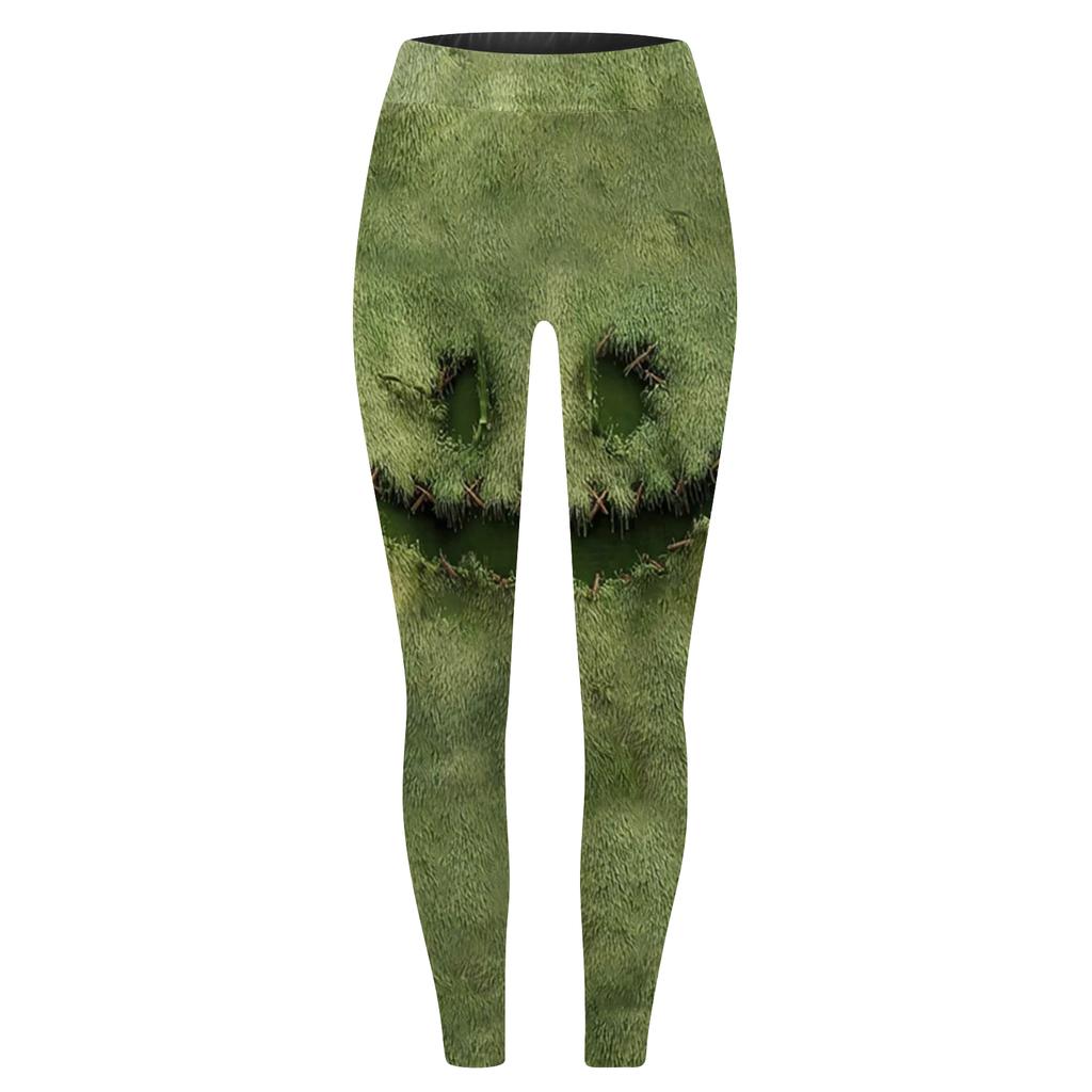 Damen Casual Mode Outdoor Halloween Bedruckte Slim Elastische Yogahose Cropped Hose