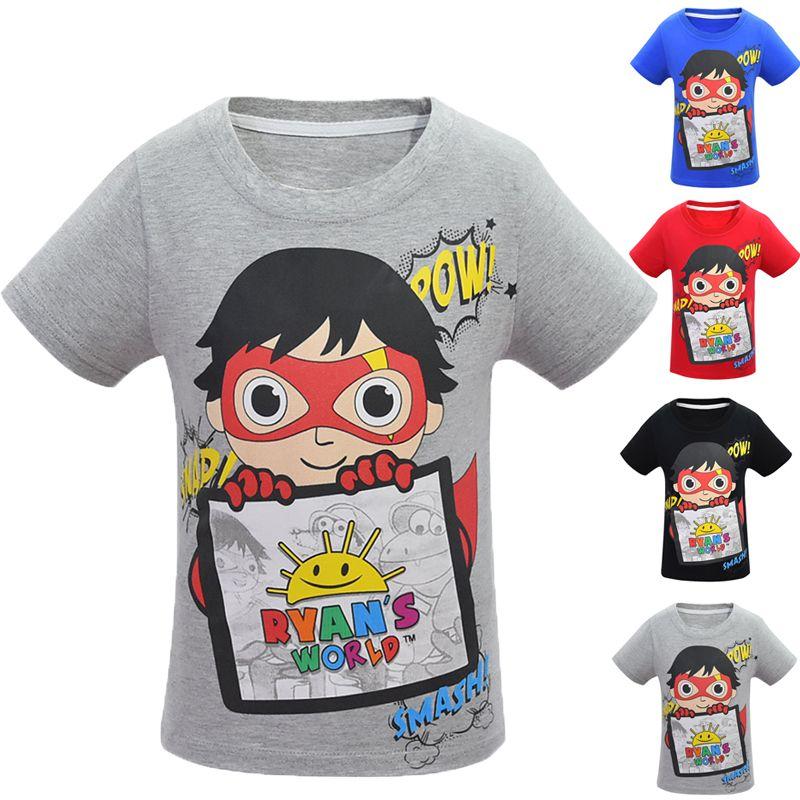 Trendy Ryan Toys Review Cartoons Print T-shirt Soft Cotton Blend Short Sleeve Tops