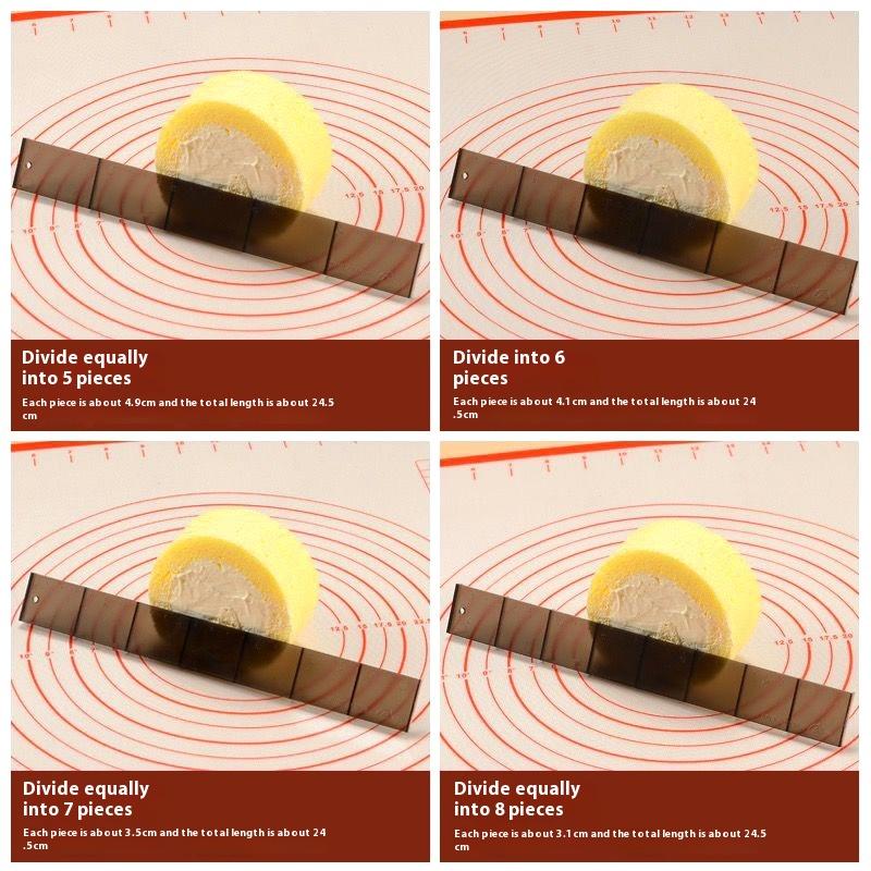 4Pcs Biscuit Cake Cutting Roll Scale Ruler Cake Roll Ruler Uniform Division Molds Pastries Bakings Kitchen Dessert Making Tool