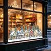 Festive Shop Window Display Christmas Static Clings, PVC Glass Stickers, Xmas Winter Snowflake Decals Seasonal Ornaments for Home Store Holiday