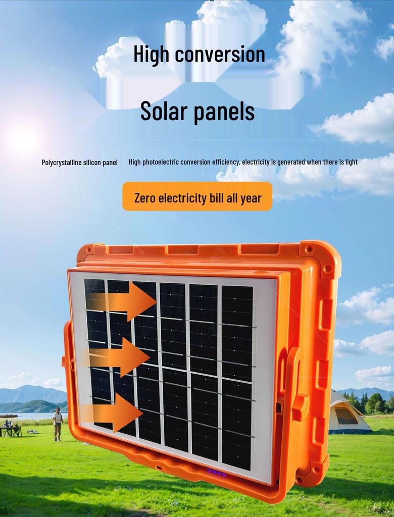 Rechargeable Solar Camping & Floodlight: High-Capacity Outdoor Emergency Lamp