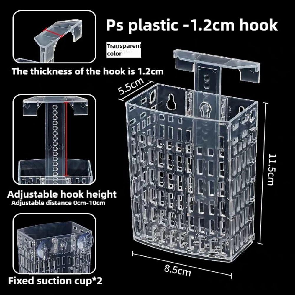 Adjustable Height Aquarium Plant Holder Transparent Extendable Hook Aquaponic Cultivation Holder Suction Cup