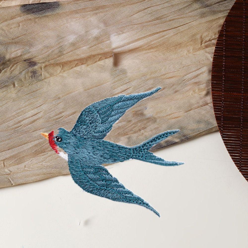 5PCS Embroideried Swallows Patches Adhesive Clothes Sticker Apparel Clothes Appliques  Phone Case