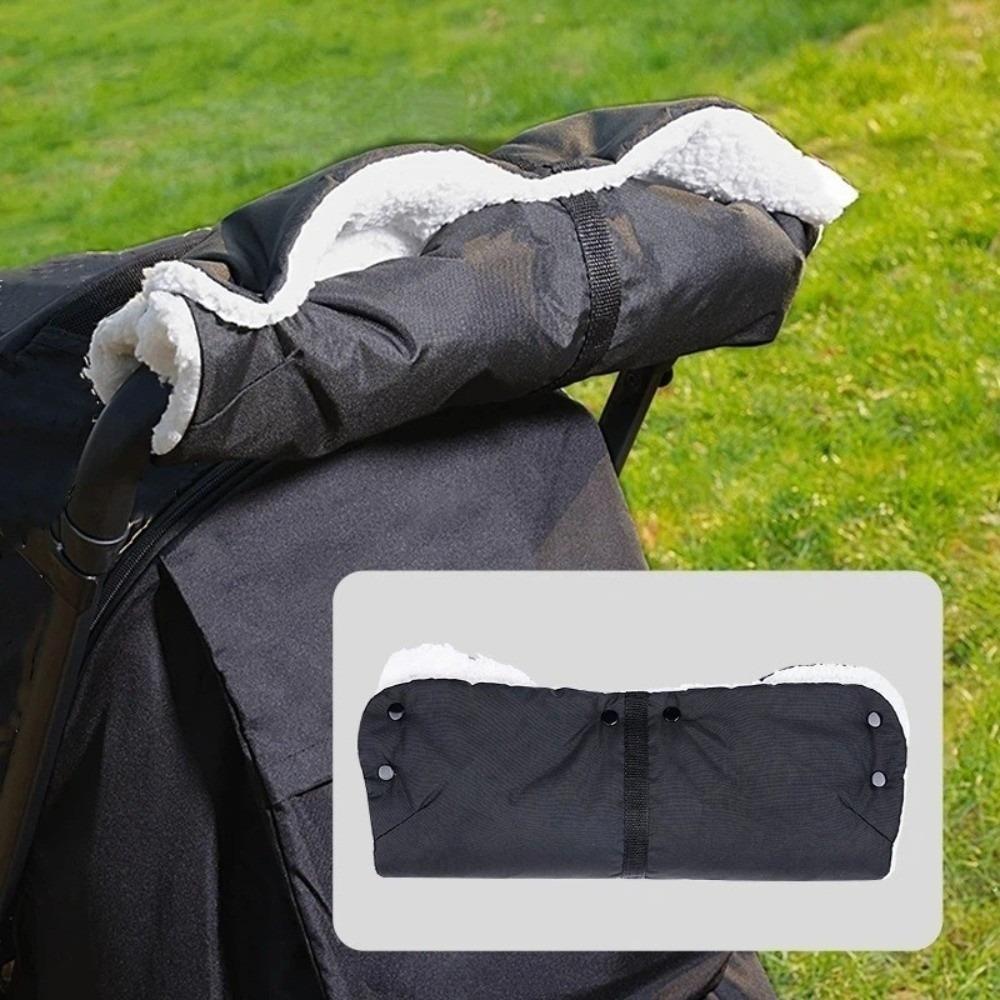 Warm Fur Pushchair Fleece Hand Cover Thick Waterproof Stroller Gloves Universal Baby Push Chair Glove Stroller
