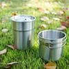 Rongguang 304 Stainless Steel Portable 2-Piece Camping Cookware Set