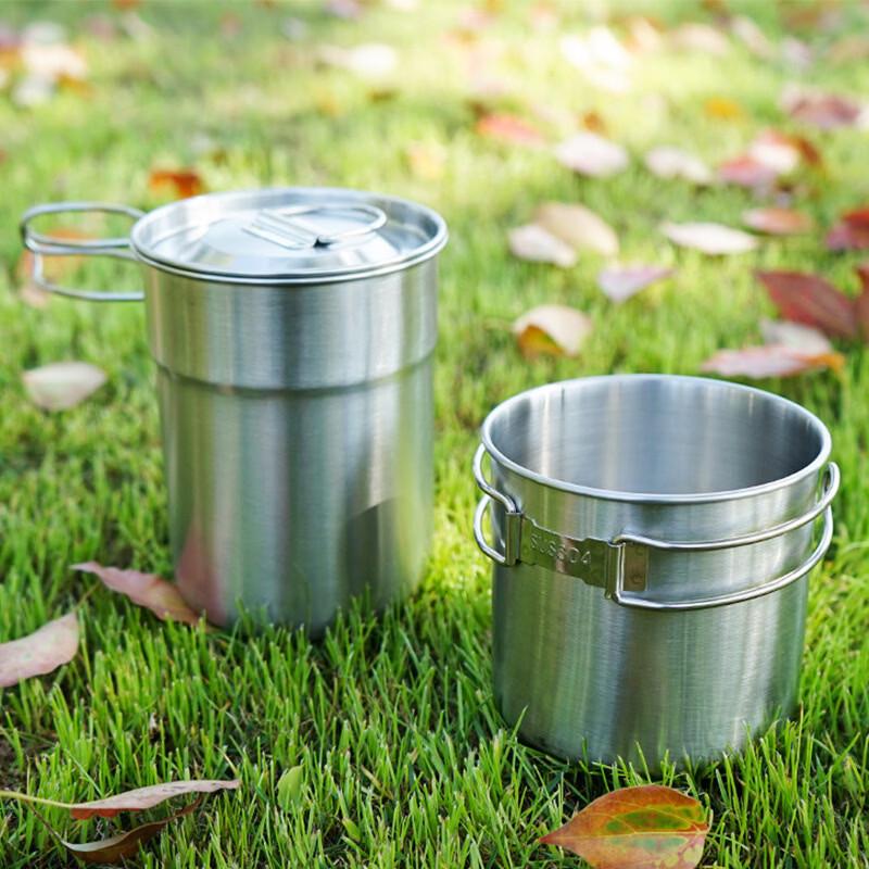 Rongguang 304 Stainless Steel Portable 2-Piece Camping Cookware Set