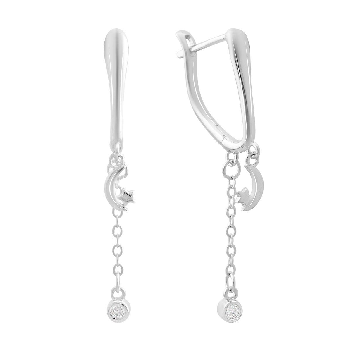 

Срібні сережки з фіанітами (2143697) білий