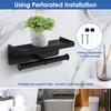 Double Toilet Paper Holder Bathroom Wall Mount Tissue Paper Dispenser Bathroom Roll Towel Shelf Organizer Aluminum Alloy