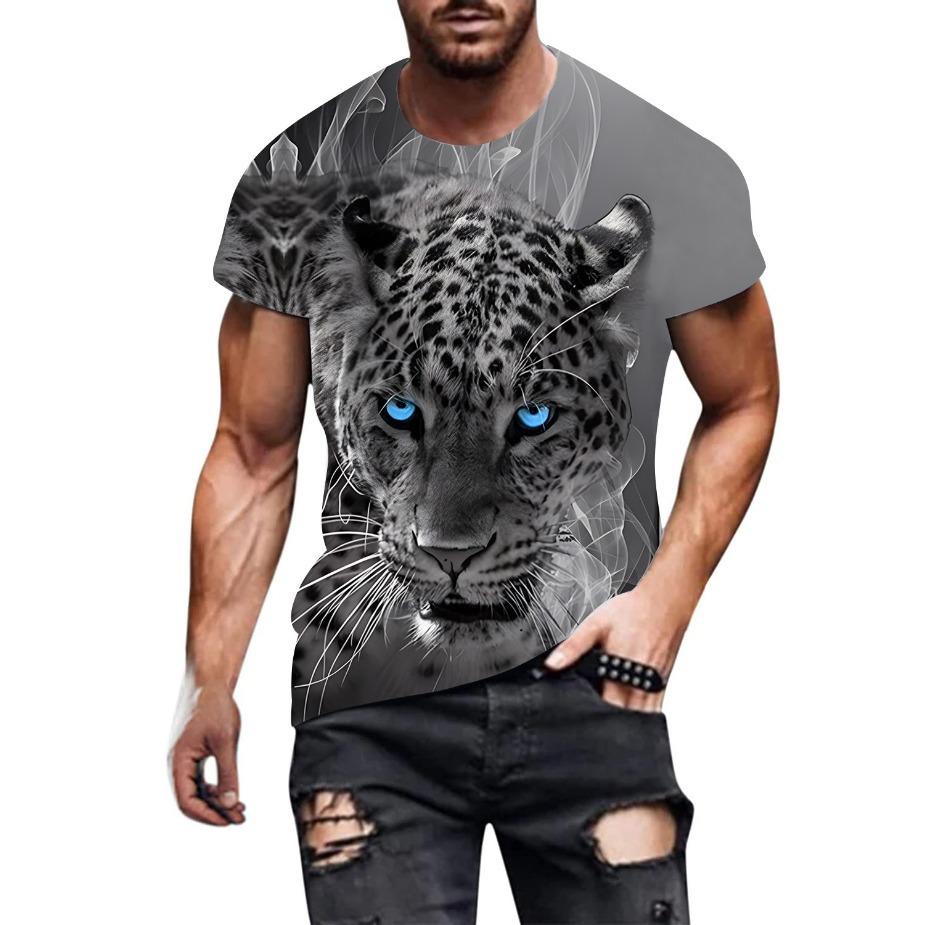 Creative 3D Printed T-shirt for European and American Spring/Summer Men's T-shirt Casual Round Neck Short Sleeved Top