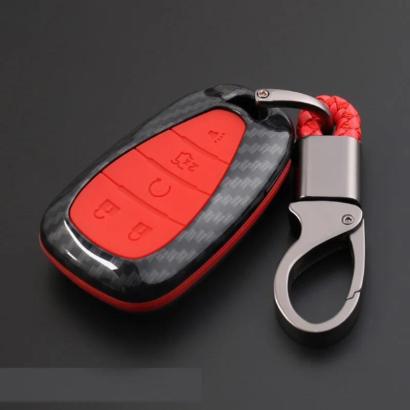 Interior Mouldings CARBON FIBER ABS CAR REMOTE KEY BAG HOLDER CASE FOR CHEVROLET MALIBU EQUINOX CRUZE CAMARO 2016 2017 2018 ACCE