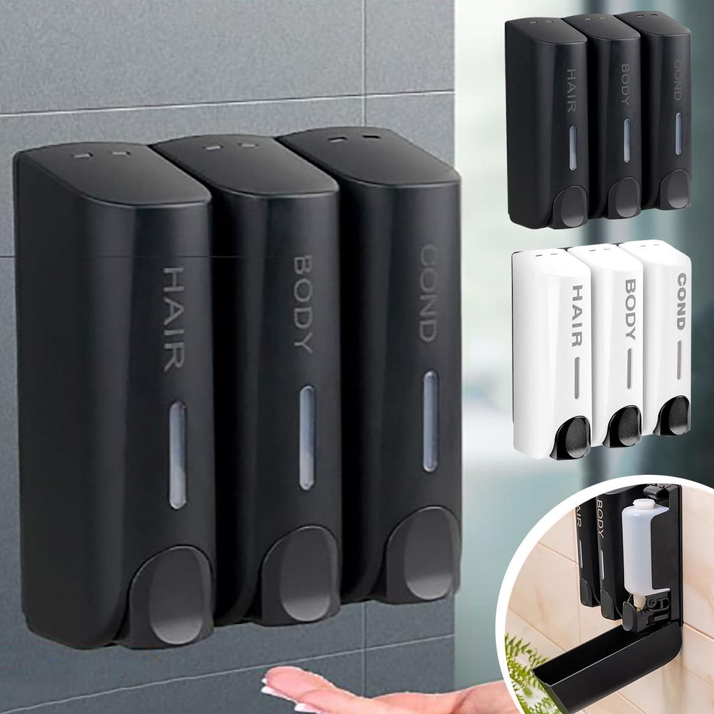 Perforated Hotel And Hotel Manual Press Soap Dispenser, Single, Double, Three Head Wall Mounted Hand Soap Bottle, Shampoo And Shower Gel