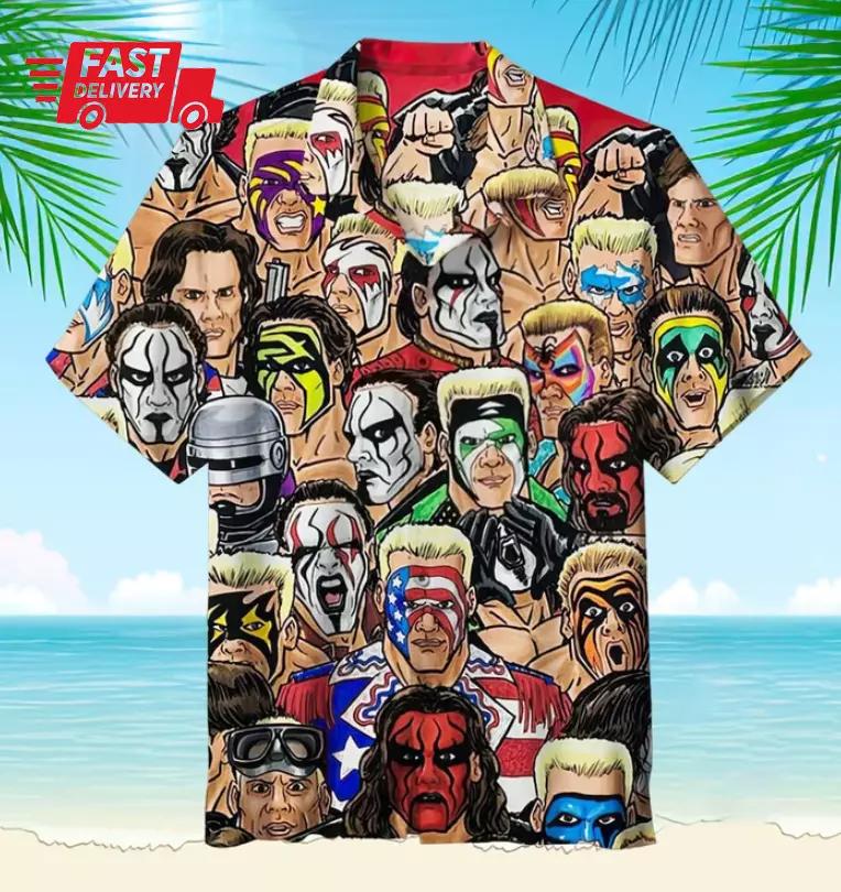 Hawaiian Men's Shirt Mexican Mask Pattern Tops Summer New Fashion Casual Beach Down Button Shirt Casual holiday clothing