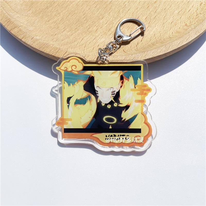 Anime Naruto Acrylic Keychain Accessaries Uzumaki Naruto Cartoon Keyring