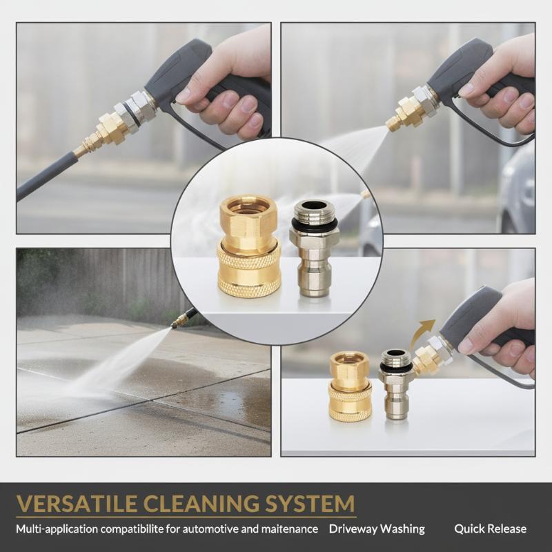1/4" Quick Connect M14 Adapter For Pressure Washer - Universal Connect For Hose Car Wash Accessory