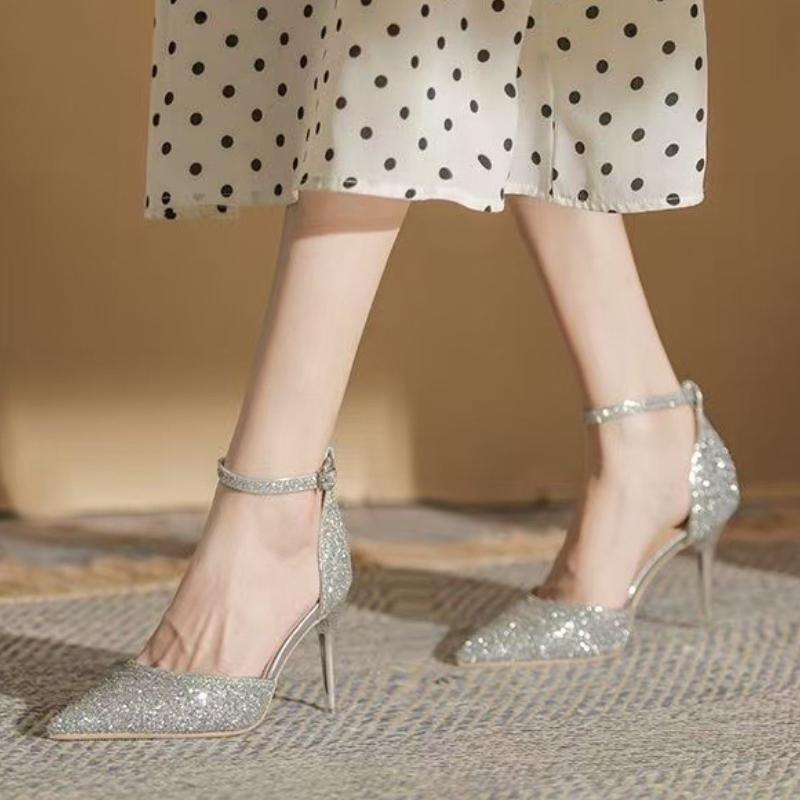 Fashion 2025 New Summer Sexy Nightclub Pole Dancing Women Pumps Fashion Glitter Sequined Elegant Party Wedding High Heels Shoes