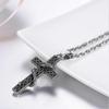 Custom Satan Worship Cross Snake Necklace with Chain 316L Stainless Steel