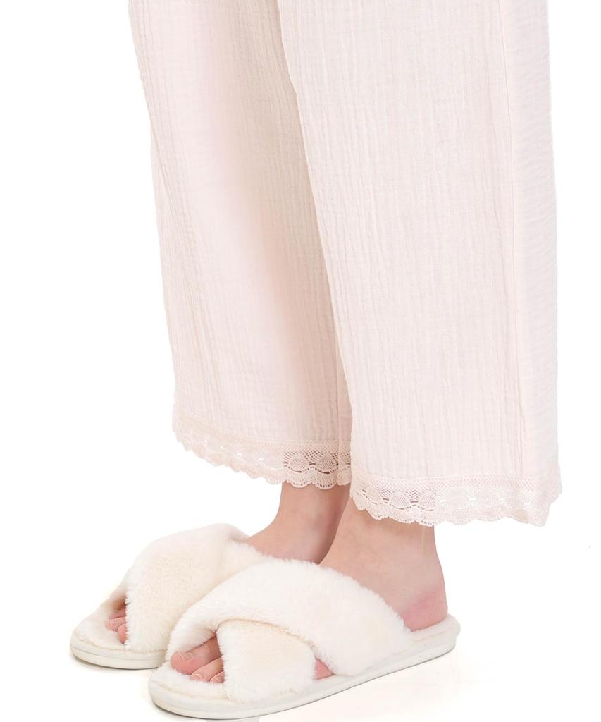 Narue Classic Lacy Pajama Cream Puff Gauze Women's Set, (R)