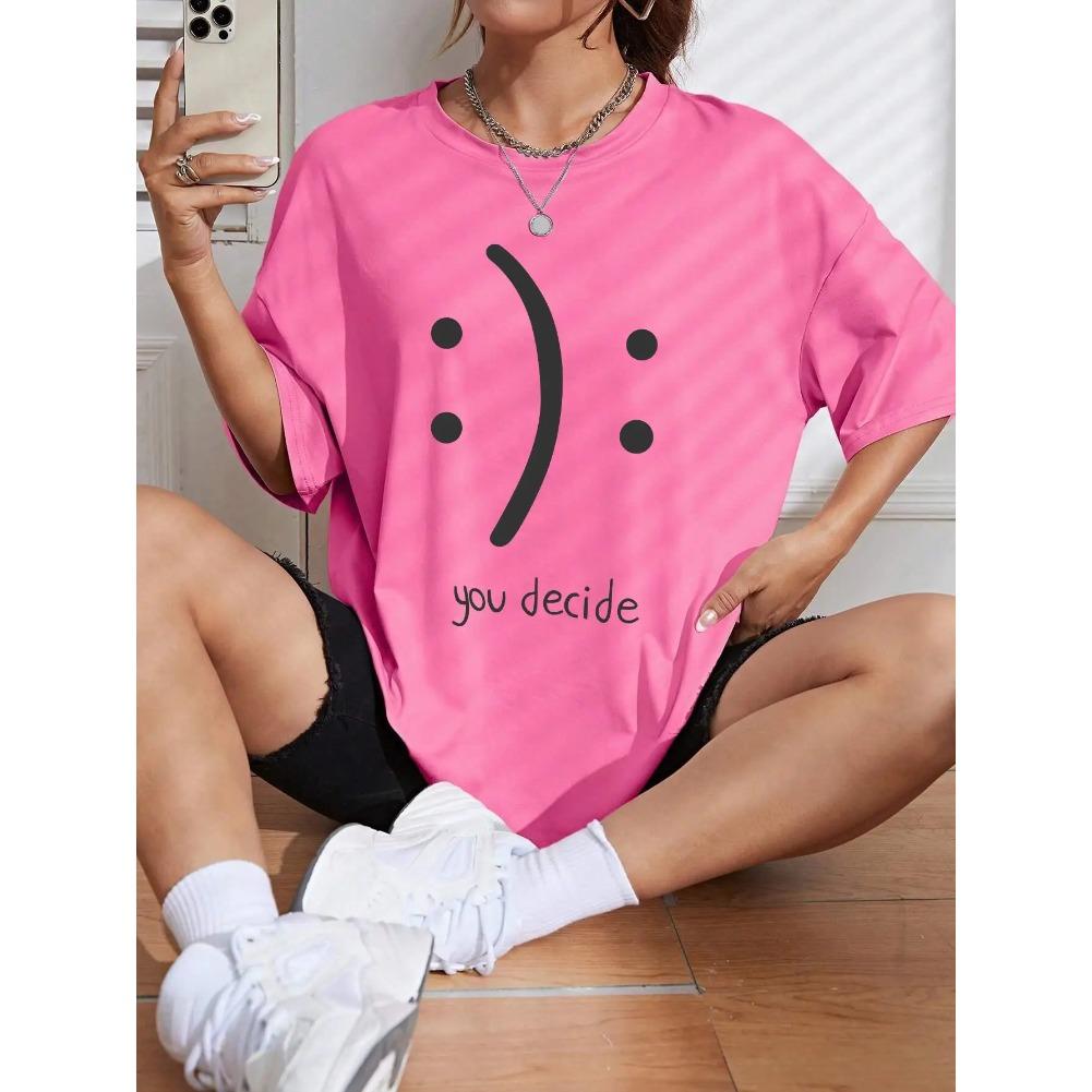 It'S Okay You Decide On It Cotton Print Women T-Shirt Harajuku Loose T-Shirts Hip Hop Casual Tshirt Creativity Fashion T-Shirt