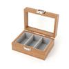 Large-Capacity Wooden Watch Display Box with Glass Lid