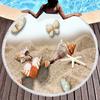 Round Beach Towels,Wave Seashell Print Sand Resistant Beach Blanket,Soft Absorbent Quick Dry Pool Towels Portable Picnic Mat