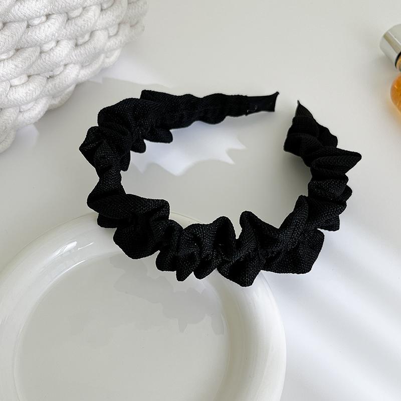 Korean Fabric Pleated Headband Elegant Women Fabric Lace Wide-brimmed Hair Band Fixed Hoop Hairband Girls Hair Accessories