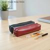 Simple PU Leather Pencil Case Small Portable Makeup Brush Storage Bag Large Capacity Stationery Box for Students School Supplies