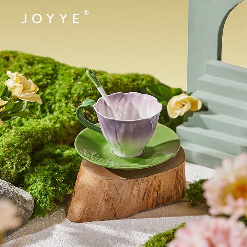 JOYYE Underglaze Ceramic Mug with Spoon and Saucer Gift Set