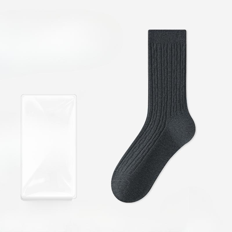 Female Spring and Autumn Warm Cotton Sweat Absorbing Deodorizing Anti Pilling Long Tube Stack Socks
