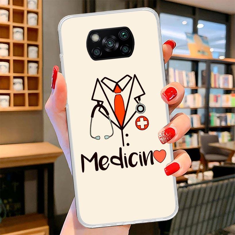 Medicine Nurse Doctor Cover Phone Case For Xiaomi Poco F7 Ultra X7 X6 X5 Pro M7 Redmi 15C 15 13C 13 12C 12 10C 10 9A 9C 9T 9 She