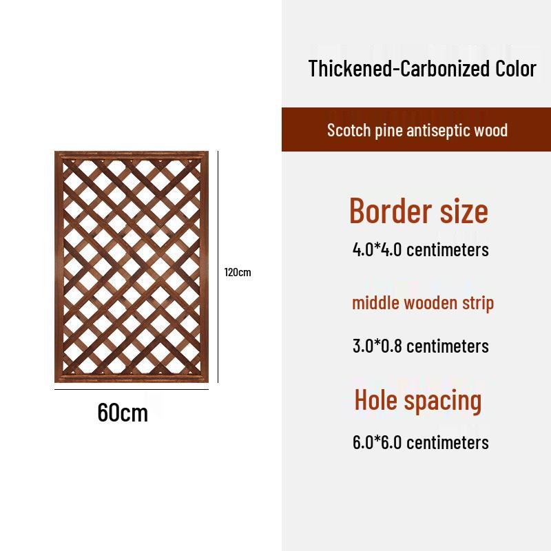 Carbonized Wood Fence and Railing Picket with Climbing Plant Stand for Outdoor Decoration