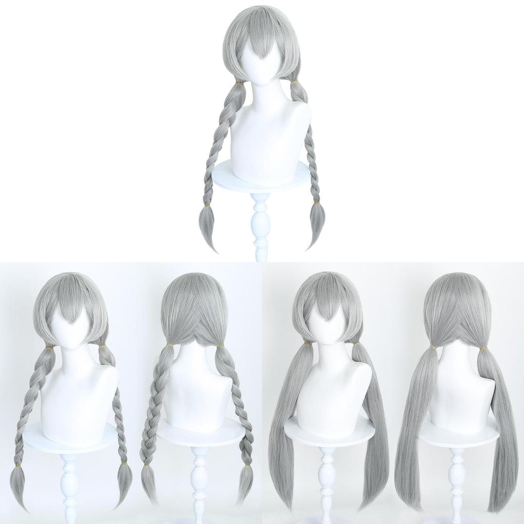 Zootopia Judy Hopps Cosplay Wig With Silver Twisted Buns For Women