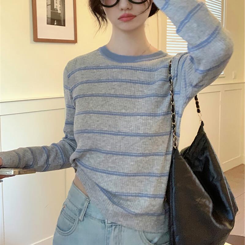 TonLion Women's Color Block Stripe Knit Sweater