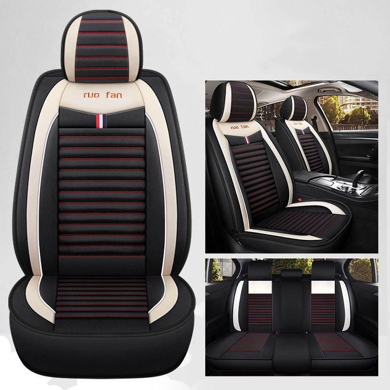 

Автомобільна подушка Four Seasons Універсальна повна об’ємна накидка на сидіння Автомобільна наволочка на подушку Льняна літня подушка на сидіння Чохол на сидіння five-seater car чорний