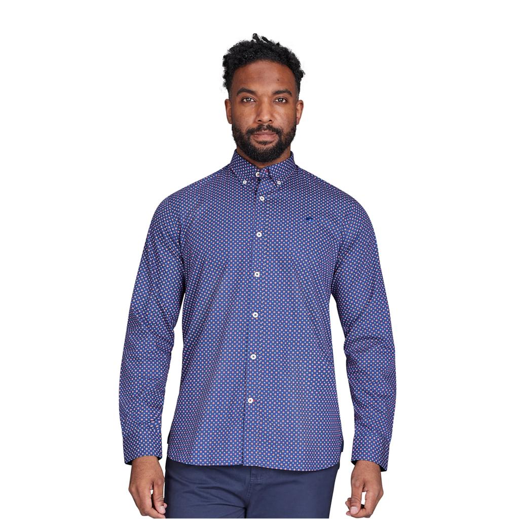 Męska koszula z długim rękawem Raging Bull z geometrycznym wzorem